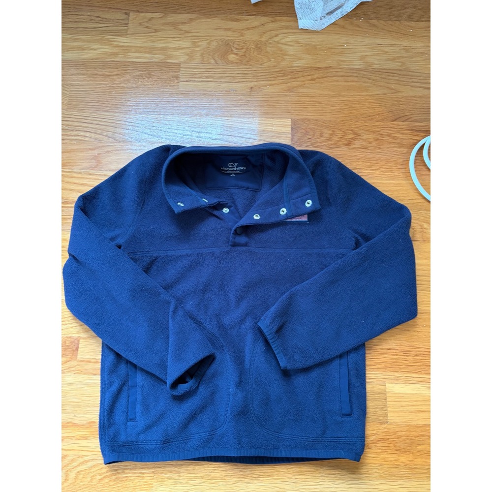 Vineyard Vines Boys Navy Blue Snap Fleece Pullover Sweatshirt Size Small 8-10